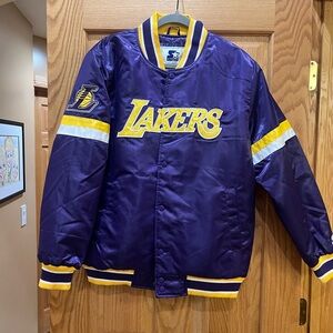 STARTER Los Angeles Lakers Purple & Yellow Satin Jacket
